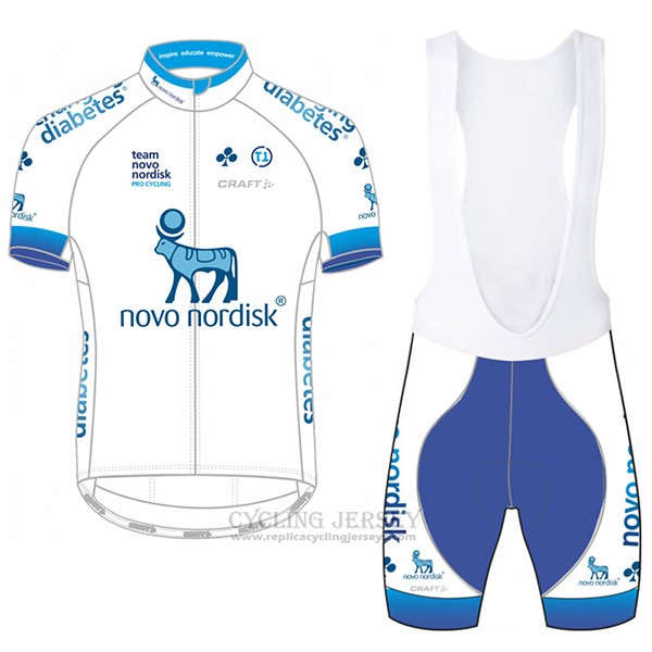 2017 Cycling Jersey Novo Nordisk White Short Sleeve and Bib Short